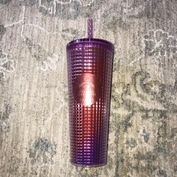 NWT Starbucks Orange and Purple Grid Tumbler - Picture 3 of 7